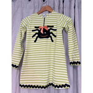 The Bailey Boys Girls Halloween Spider Striped Dress Lime Green White Size 10